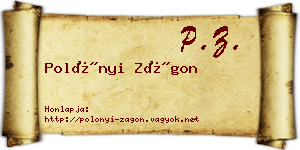 Polónyi Zágon névjegykártya